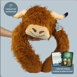 PULSE OF POTENTIAL HALLIE THE HIGHLAND COW WEIGHTED ANIMAL BROWN - OS